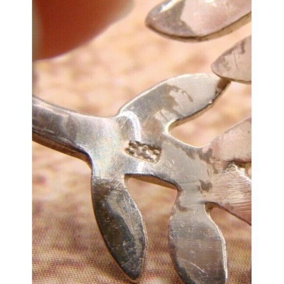 Sterling Silver Ring Leaf Design Size 7 Double Branch Wrap 925 Stamped Unique - Picture 8 of 9